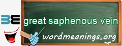 WordMeaning blackboard for great saphenous vein
